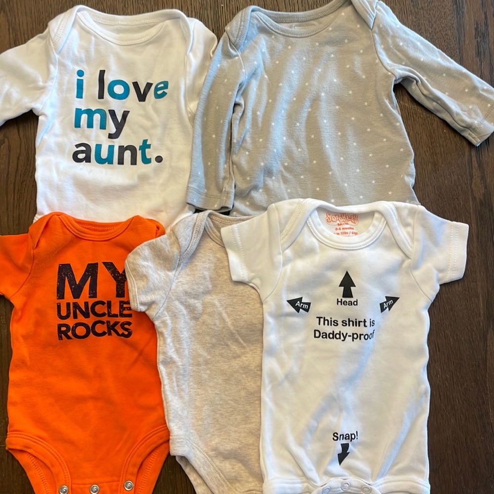 NB-3 month Onesie Bundle, long and short sleeves, Carter’s baby gap, old navy